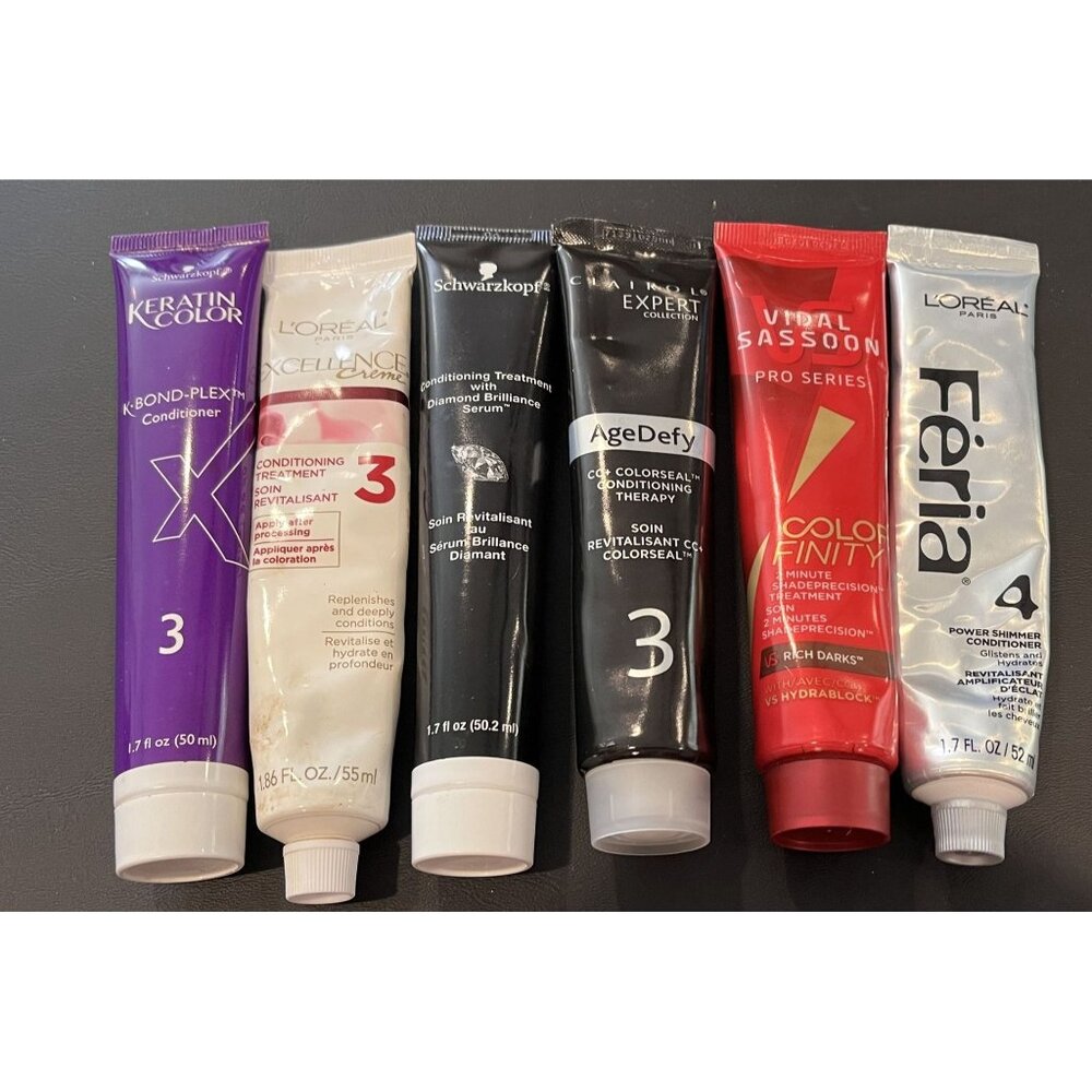 Various Hair Conditioners Schwarzkopf, L'oreal, Clairol, Vidal Sassoon Lot of 6